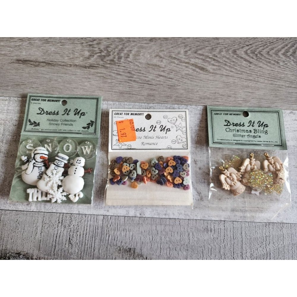 Lot Dress It Up Christmas Embellishments Scrapbook  Angels Snowmen Hearts #48
